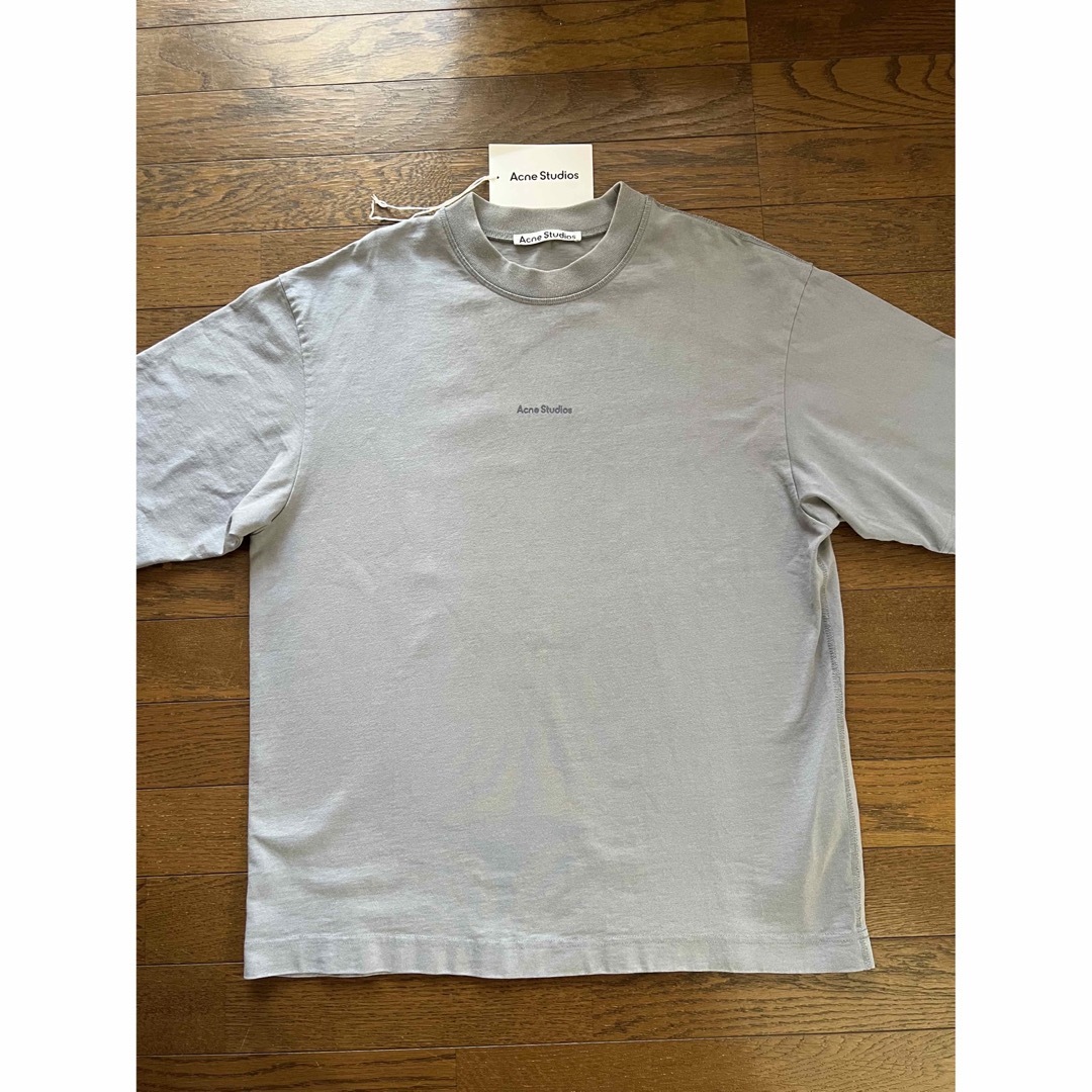 acne studios stamp logo tee steel grey