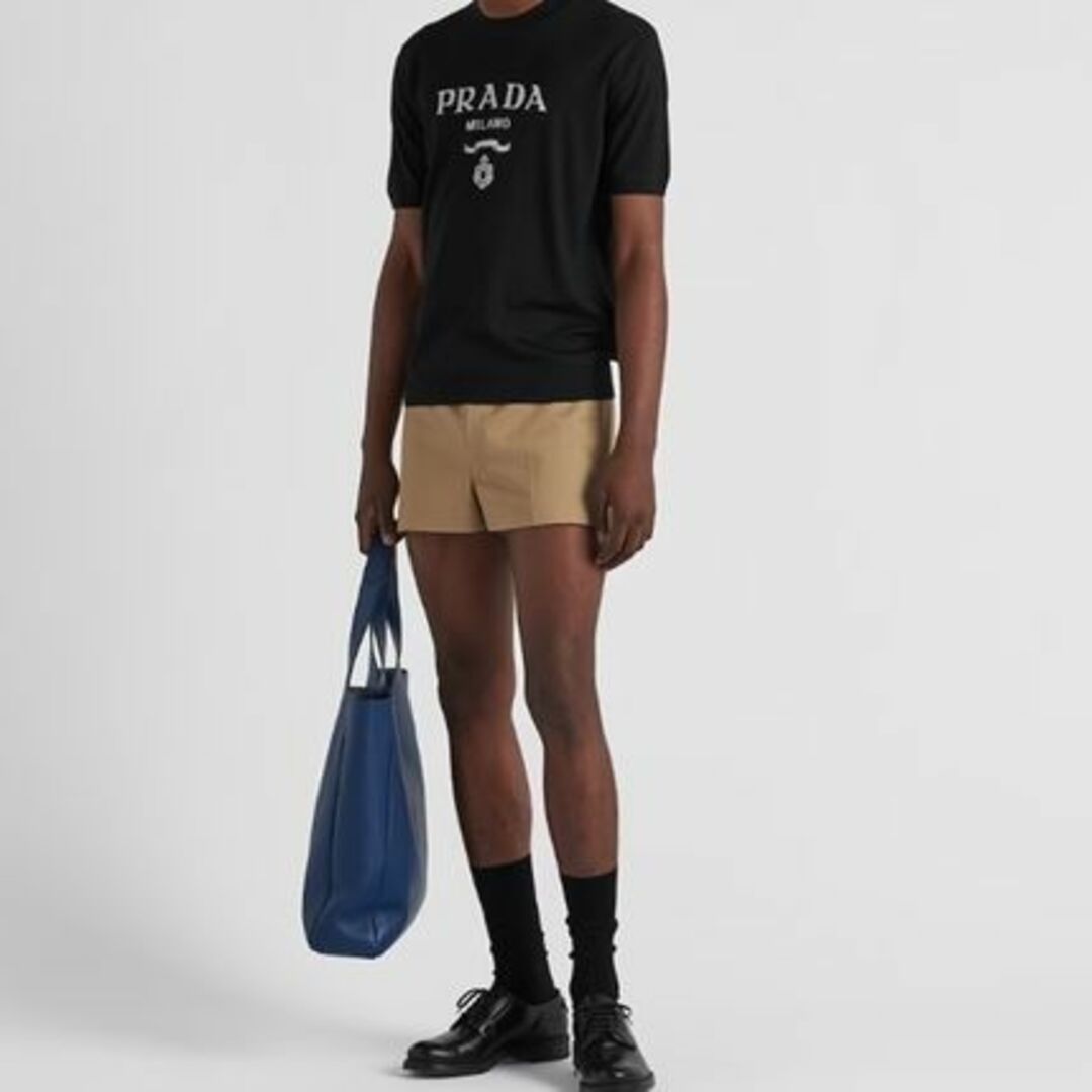 PRADA - ○新品/正規品○ PRADA フロント ロゴ ウール 半袖 PRADA - ○新品/正規品○ PRADA フロント ロゴ ウール 半袖