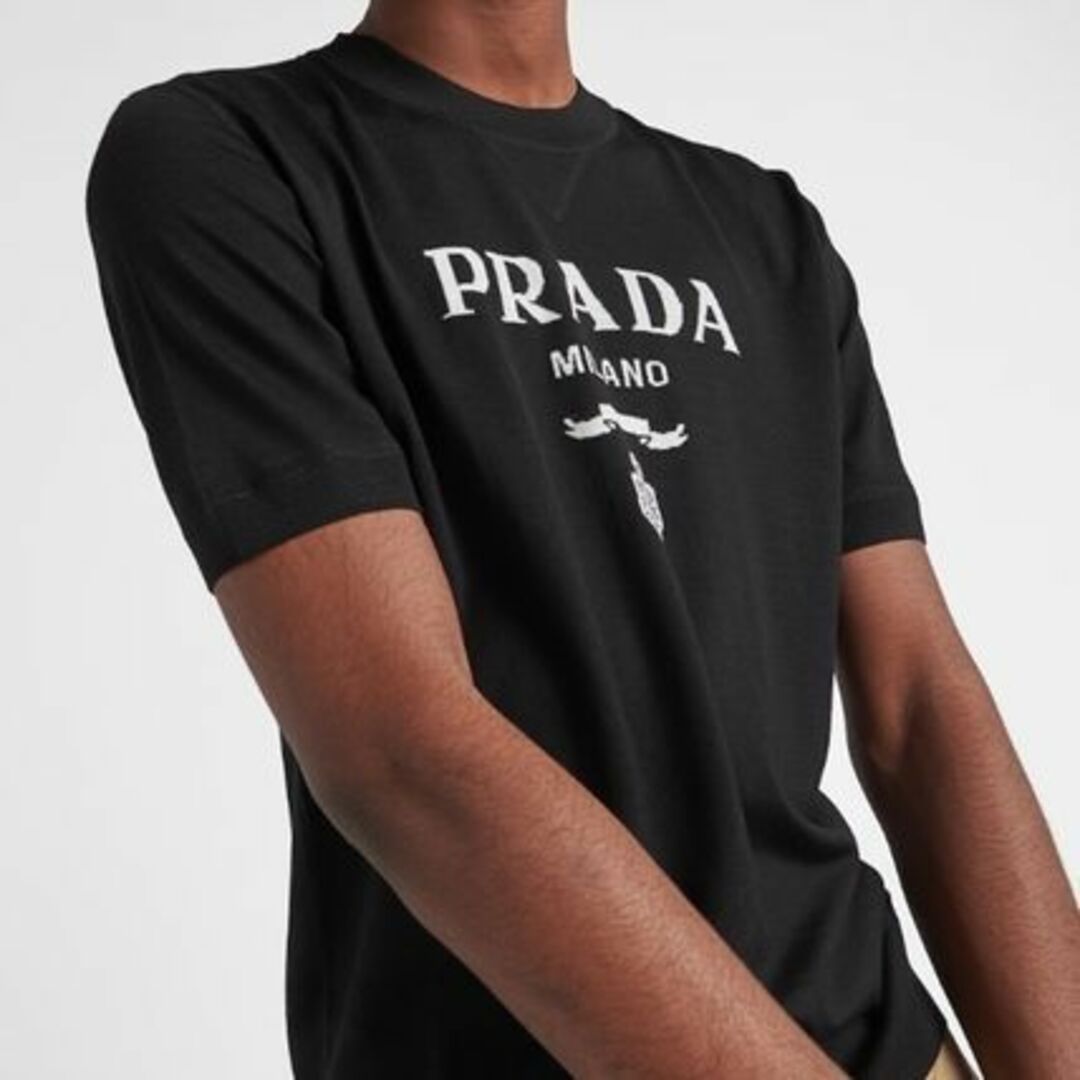 ●新品/正規品● PRADA フロント ロゴ ウール 半袖 ニット