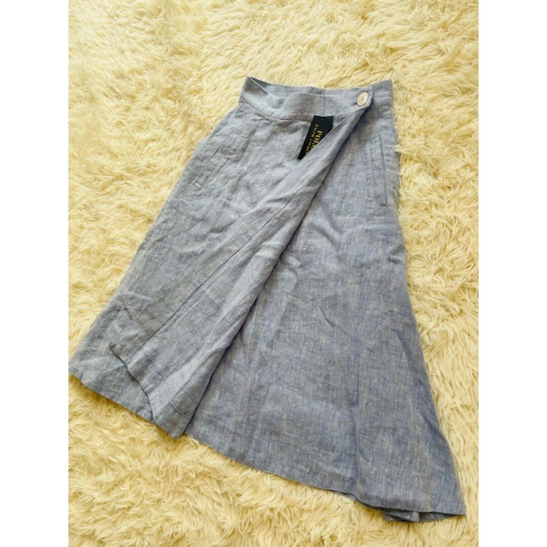 【POLO RALPH LAUREN】新品タグ付き リネン ラップスカート 0
