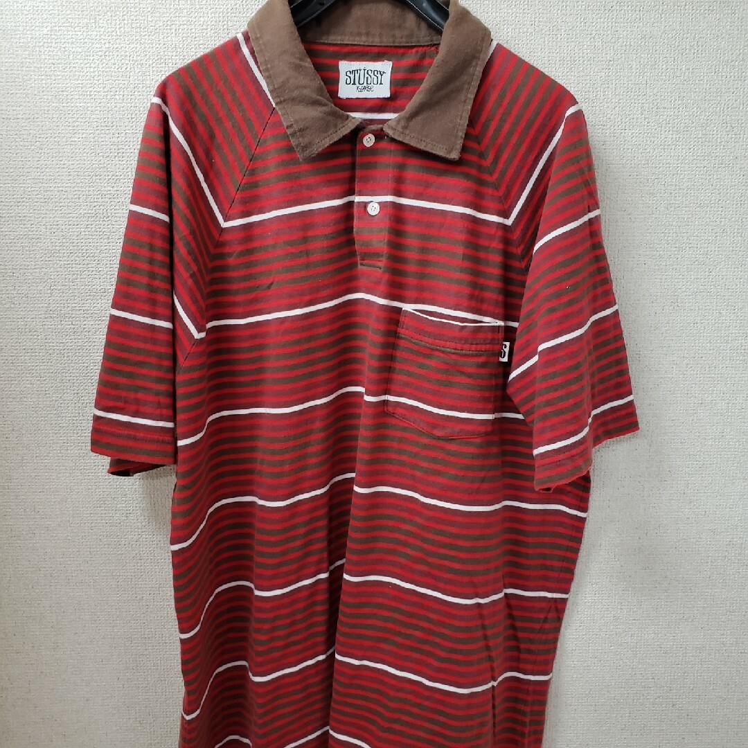 90s Old Stussy Border Polo Shirts