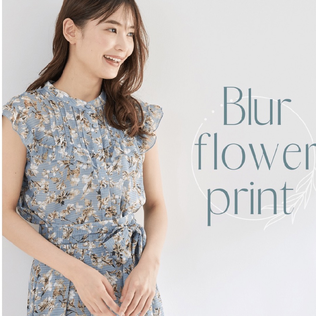 Stola. 》BLUE Flower print shirt - シャツ/ブラウス(半袖/袖なし)