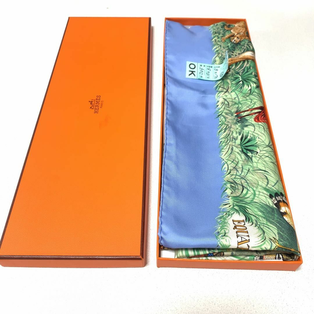 ☆美品☆HERMES 大判スカーフ カレ90 赤道直下 #0802y149