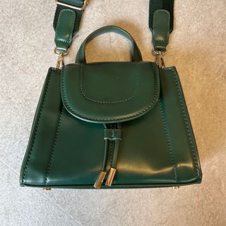 ザラ(ZARA)のZARA ハンドバッグ　グリーン(ショルダーバッグ)