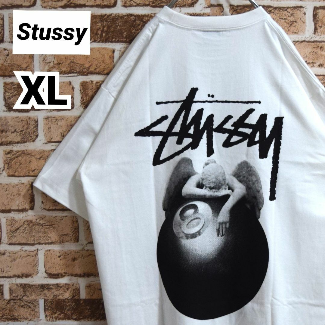 《ステューシー》正規・新品タグ　8ボール　ホワイト　XL　Tシャツ