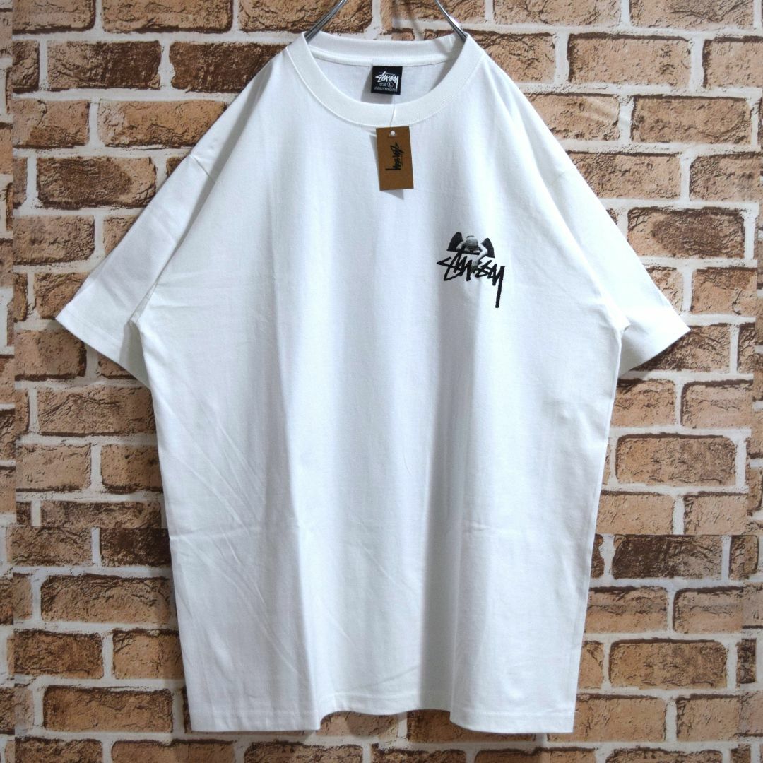 《ステューシー》即完モデル　正規・新品タグ　8ボール&天使　白　XL　Tシャツ