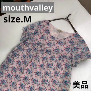 【美品】mouthvalley ブラウス チュニック ミニワンピ 花柄 ピンクM(チュニック)