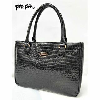 フォリフォリ(Folli Follie)の【美品】Folli Follie フォリフォリ クロコ型押し エナメル トート(トートバッグ)