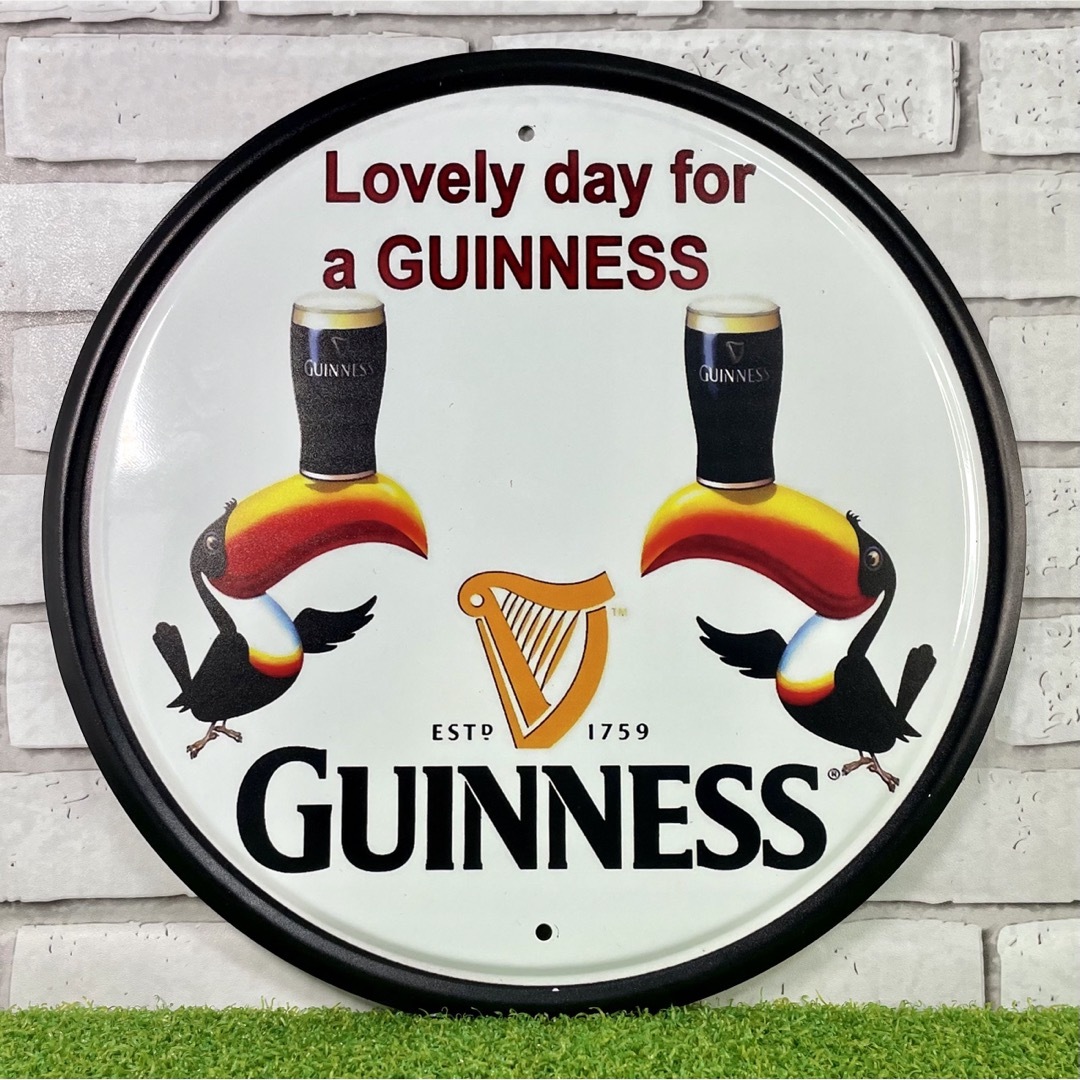 569番】ギネスビール（Guinness） トゥーカン 丸型 丸 ブリキ看板の通販 by リッキーのフリーマーケット｜ラクマ