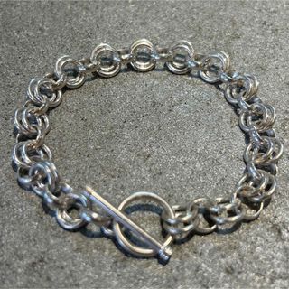 VINTAGE ヴィンテージ シルバー925 ダブルサークルチェーンブレスレット
