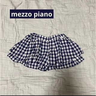 メゾピアノ(mezzo piano)のメゾピアノ　ショートパンツ　ネイビー チェック　90(パンツ/スパッツ)