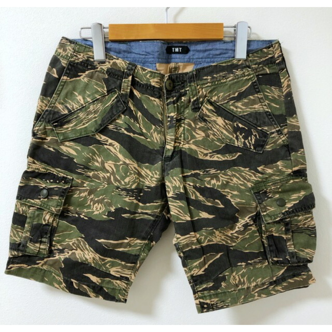 TMT（ティーエムティー）CAMO PRINT CARGO SHORTS　タイガーカモ　カーゴ　ハーフパンツ【007】