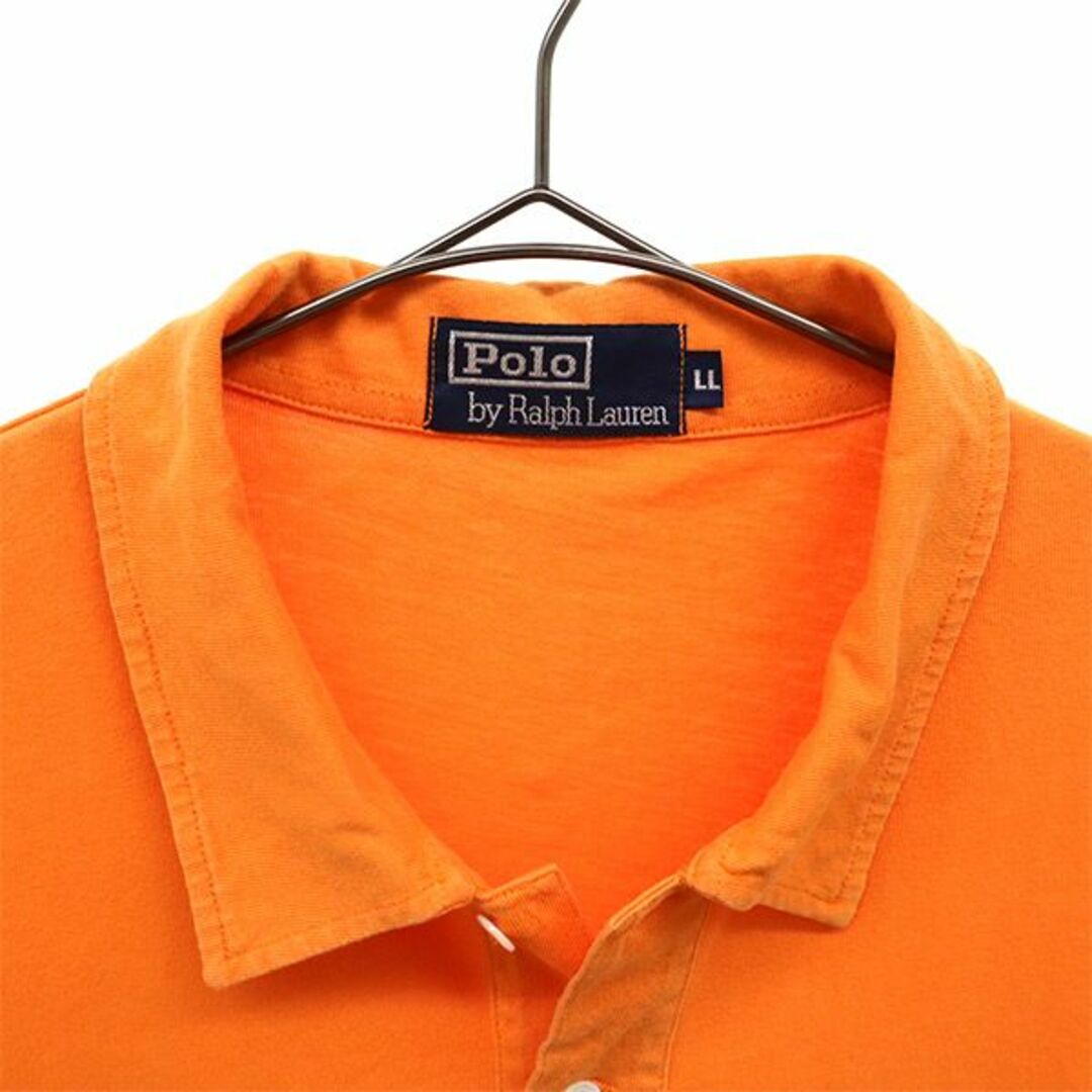 ポロラルフローレン ロゴ刺繍 半袖 ポロシャツ LL オレンジ Polo Ralph Lauren メンズ 【中古】 【230826】 メール便可