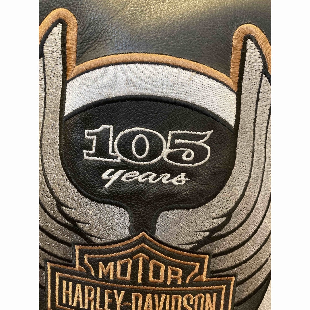 Harley Davidson(ハーレーダビッドソン)のハーレーダビッドソン  ライダースジャケット　レザー　105周年 メンズのジャケット/アウター(ライダースジャケット)の商品写真