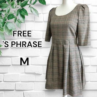 FREE 'S PHRASE フリーズフレーズ チェック ワンピース アイドルM(ひざ丈ワンピース)