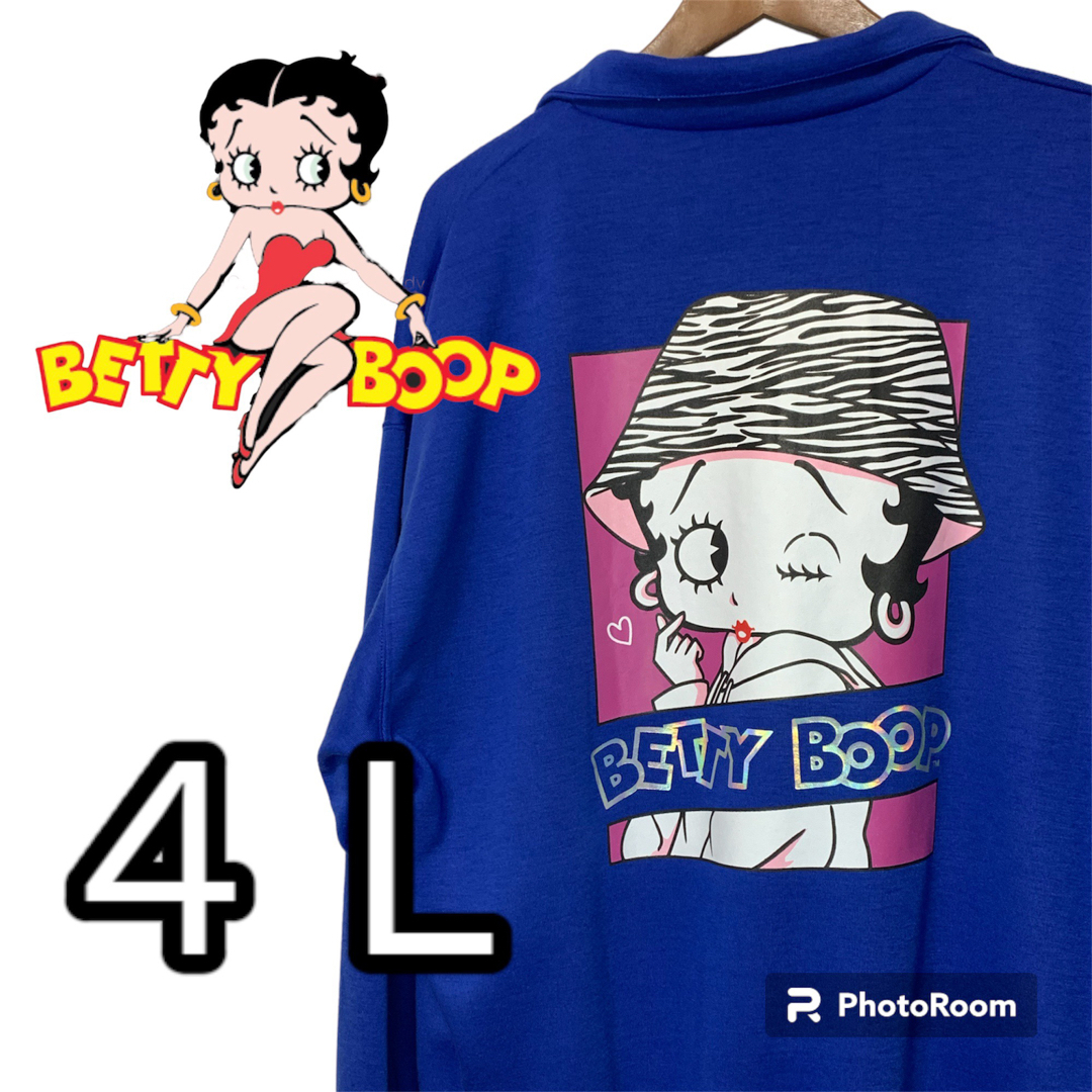 3L〜4L ゼブラベティちゃん　BETTYBOOPプリント　スウェットトレーナー