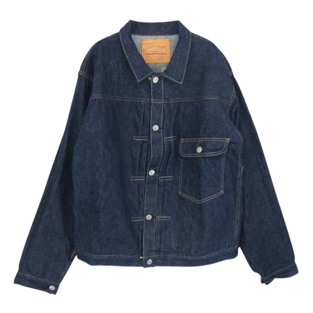 WAREHOUSE ウエアハウス デニムジャケット Lot 2001XX 1ST TYPE DENIM JACKET ディア スキンレザーパッチ 鹿革 ファースト タイプ デニム ジャケット インディゴブルー系 42【美品】