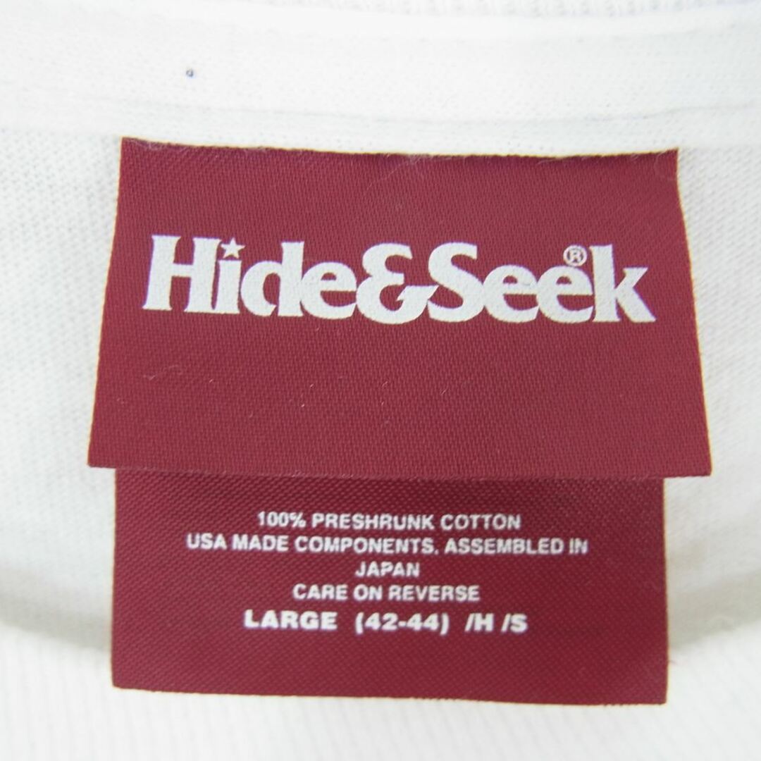 HIDE AND SEEK(ハイドアンドシーク)のHideandSeek ハイドアンドシーク H&S x SKOLOCT L/S TEE-1 スコロクト ダブルネーム ロング スリーブT 長袖 Tシャツ ホワイト系 L【中古】 メンズのトップス(Tシャツ/カットソー(七分/長袖))の商品写真