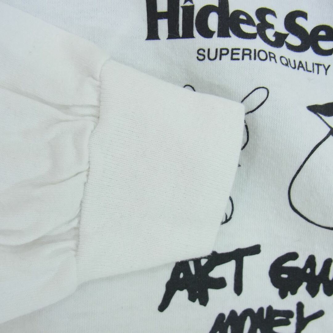 HIDE AND SEEK(ハイドアンドシーク)のHideandSeek ハイドアンドシーク H&S x SKOLOCT L/S TEE-1 スコロクト ダブルネーム ロング スリーブT 長袖 Tシャツ ホワイト系 L【中古】 メンズのトップス(Tシャツ/カットソー(七分/長袖))の商品写真