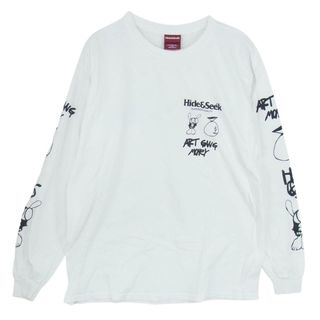 ハイドアンドシーク(HIDE AND SEEK)のHideandSeek ハイドアンドシーク H&S x SKOLOCT L/S TEE-1 スコロクト ダブルネーム ロング スリーブT 長袖 Tシャツ ホワイト系 L【中古】(Tシャツ/カットソー(七分/長袖))