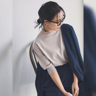 アニュアンス(ánuans)の【ochi様専用】anuans パフスリーブニットトップス （GREY）(カットソー(半袖/袖なし))