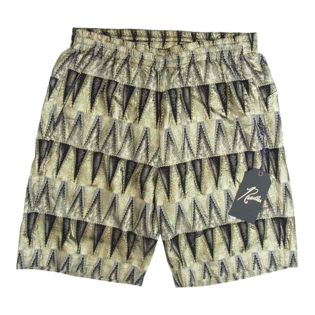 Needles ニードルス ショート KP105 Basketball Short バスケットボール ショーツ ハーフ パンツ 総柄 ゴールド系 L【美品】Lウエスト