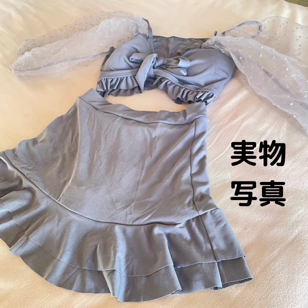 水着 M レディース 体型カバー 可愛い ビキニ 韓国 セパレート スカート レディースの水着/浴衣(水着)の商品写真