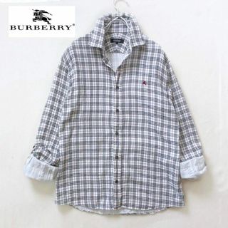 バーバリーブラックレーベル(BURBERRY BLACK LABEL)の[美品] バーバリー ブラックレーベル ノバチェック ガーゼ素材 長袖シャツ(シャツ)