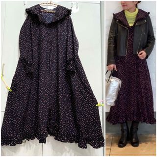 RayBEAMS＊セーラーカラー♡ドットロングワンピース/ガウン♡セーラー襟