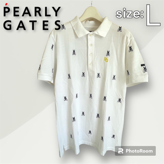 パーリーゲイツ(PEARLY GATES)の定価20,900円！美品！パーリーゲイツ メンズ 半袖 ポロシャツ 5号 L(ウエア)
