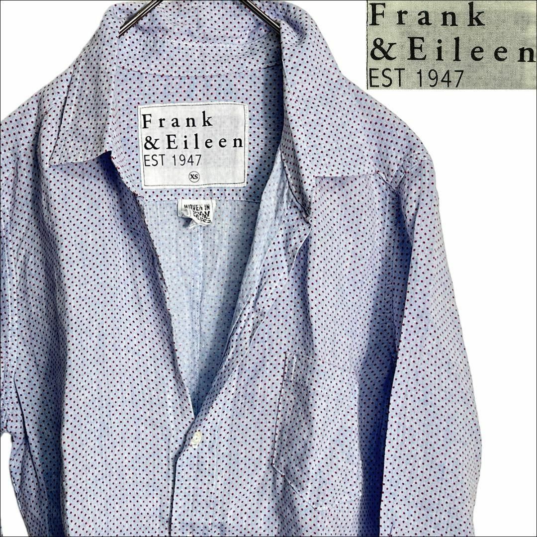 美品 フランク＆アイリーン  BARRY リネンスキッパーシャツ ブルー xs