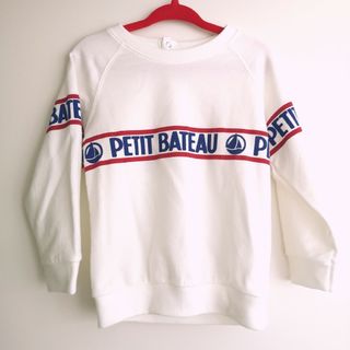 プチバトー(PETIT BATEAU)の新品　プチバトー　90 スウェット長袖プルオーバー トリコロール(Tシャツ/カットソー)