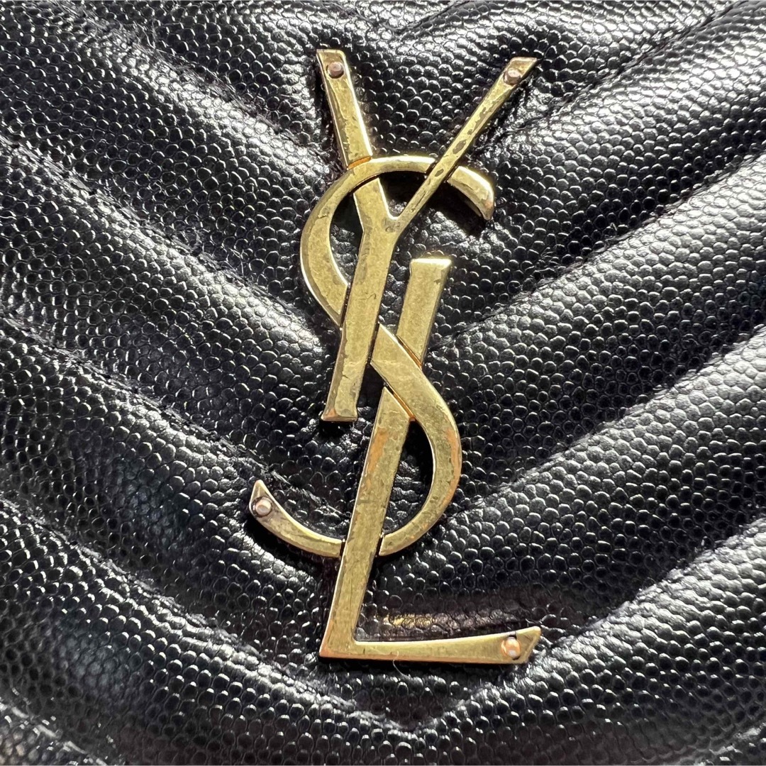 イヴ・サンローラン 長財布 ラウンドジップ YSL ブラック ピンクベージュ