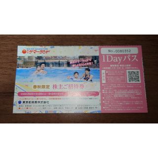 サマーランド 株主優待券 1枚 9月券◾️1DAYフリーパス(プール)