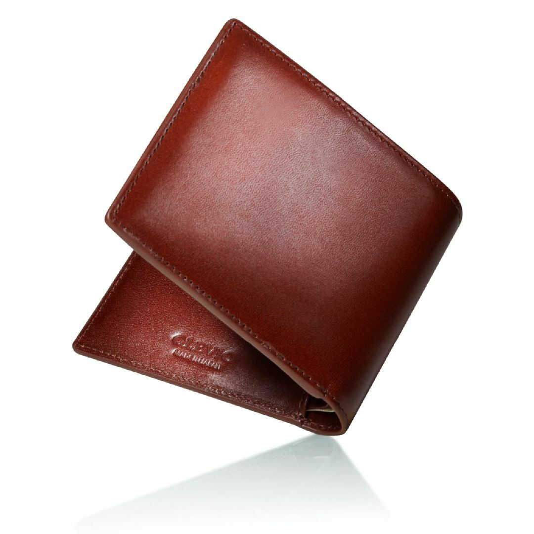 【色: ブラウン】[グレヴィオ] 栃木レザー 二つ折り 財布/一流 の 財布 職