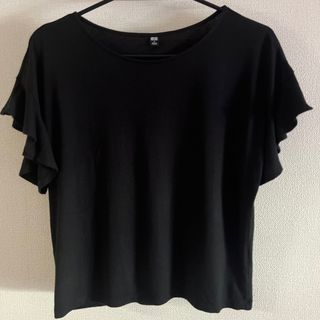 ユニクロ(UNIQLO)のUNIQLO レディースＴシャツ  Ｓsize   ブラック(Tシャツ(半袖/袖なし))