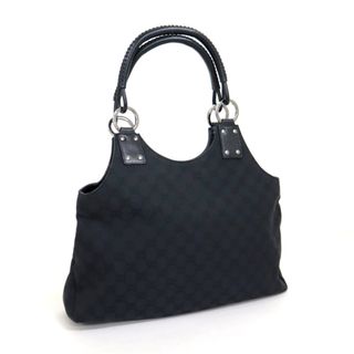 グッチ(Gucci)の【GUCCI】グッチ トートバッグ GGキャンバス×レザー ブラック×シルバー金具 132260/ik0161(トートバッグ)