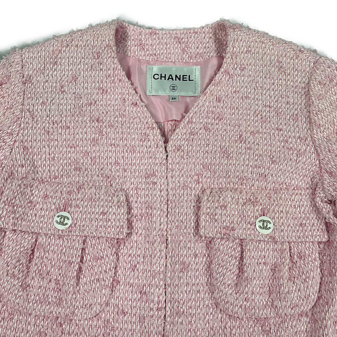 CHANEL(シャネル)のCHANEL シャネル 品番 P70066V61540 ココマーク ジャケット ピンク サイズ 34 正規品 / 31536 レディースのジャケット/アウター(その他)の商品写真