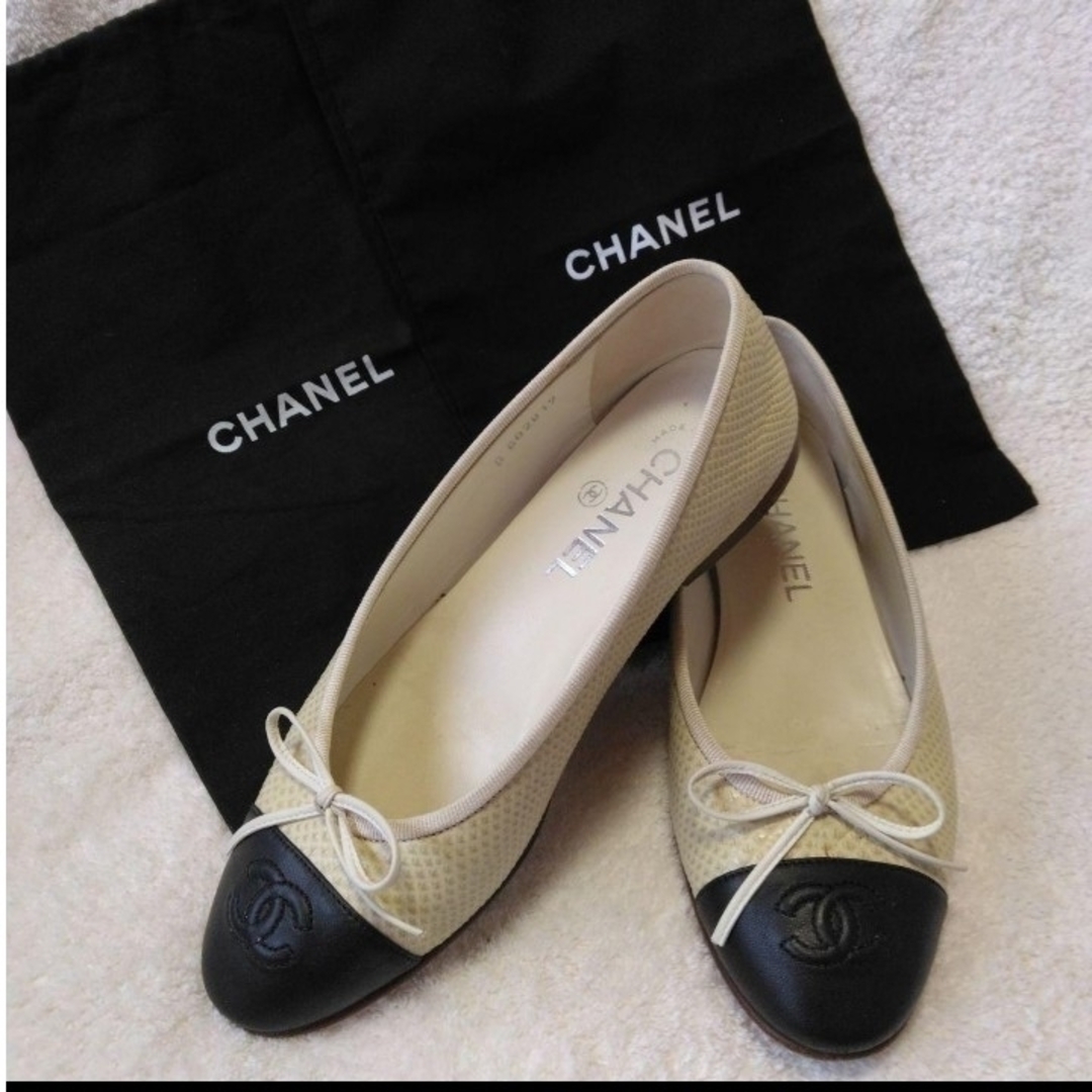 極美品 CHANEL シャネル 定番人気 バレリーナシューズ 23.5cm