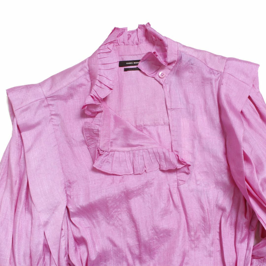 新品 イザベルマラン CHANDRA TOP シルクブラウス 34 ピンク | www