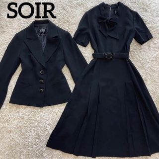 ソワール(SOIR)の美品✨ソワール アンサンブル スーツ　膝丈フォーマルワンピーススーツ　9号(礼服/喪服)