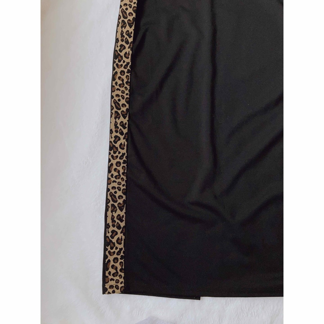 ANAP(アナップ)のANAP アナップ ヒョウ柄ライン タイト ロング ウエストゴム スカート F レディースのスカート(ロングスカート)の商品写真