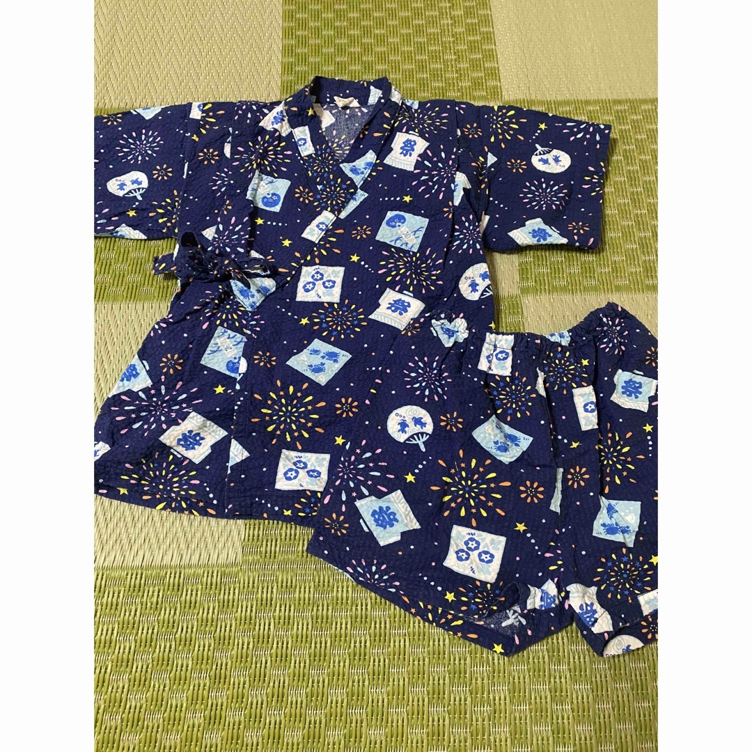 甚平 浴衣 95 綿100% 記名無し  キッズ/ベビー/マタニティのキッズ服男の子用(90cm~)(甚平/浴衣)の商品写真