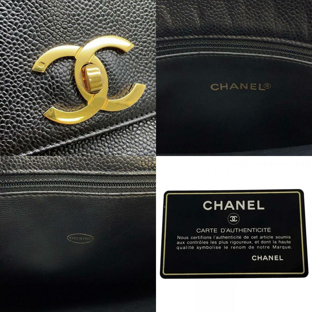 シャネル ショルダーバッグ Wフェイス ココマーク キャビアスキン A03682 CHANEL バッグ 黒