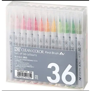 クレタケ(Kuretake)の呉竹　clean color  real  brush  36  ＋ブレンダー(ペン/マーカー)