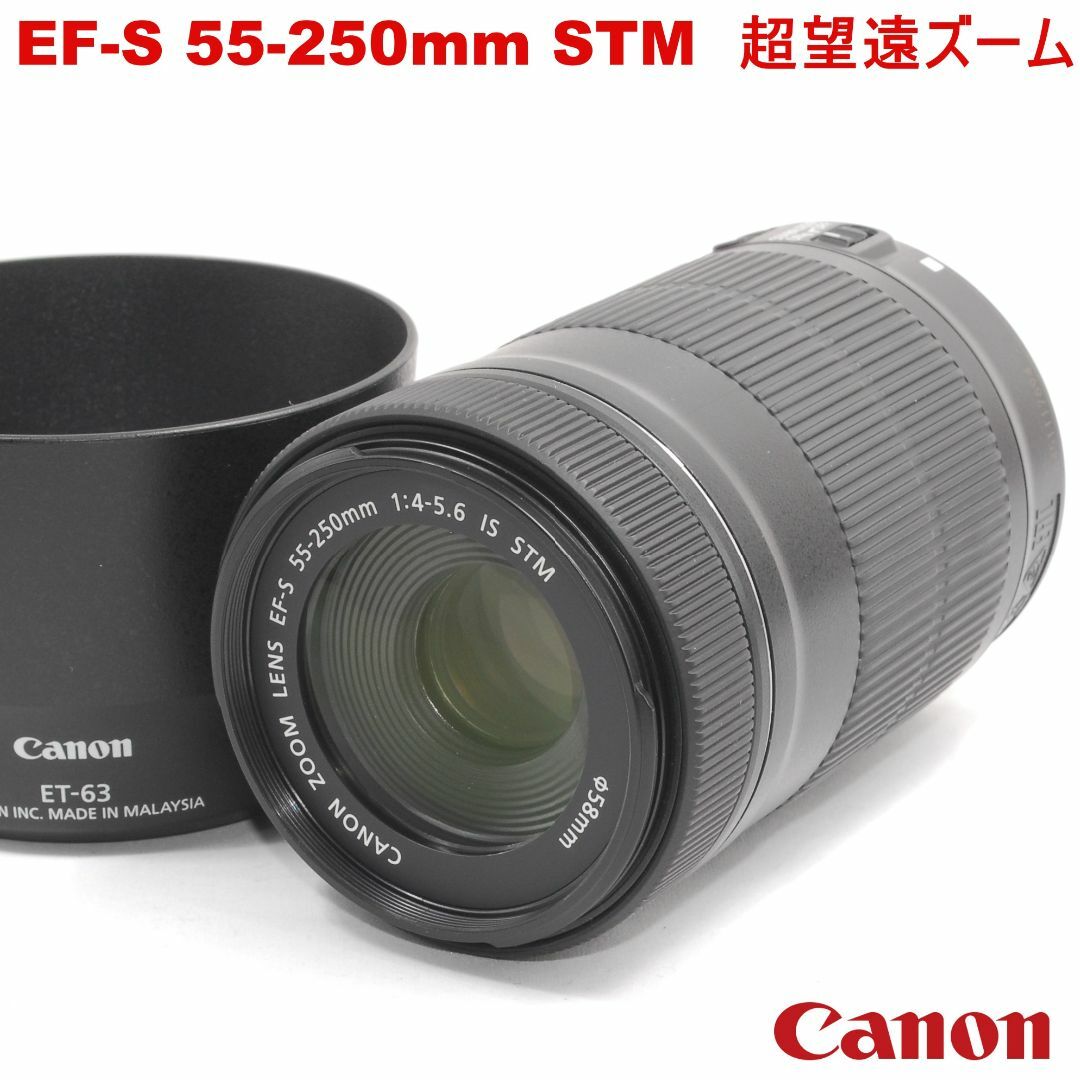 フード付★美品 超望遠ズーム STM★CANON EF-S 55-250mm