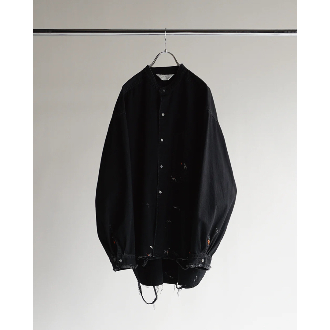 ANCELLM DENIM PAINT LONG SHIRT