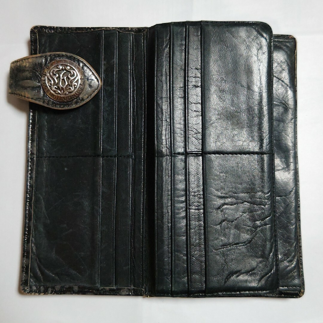 BIZARRE - ビザール 本革 二つ折り 長財布 レザー 牛革 純銀 BIZARRE - ビザール 本革 二つ折り 長財布 レザー 牛革 純銀