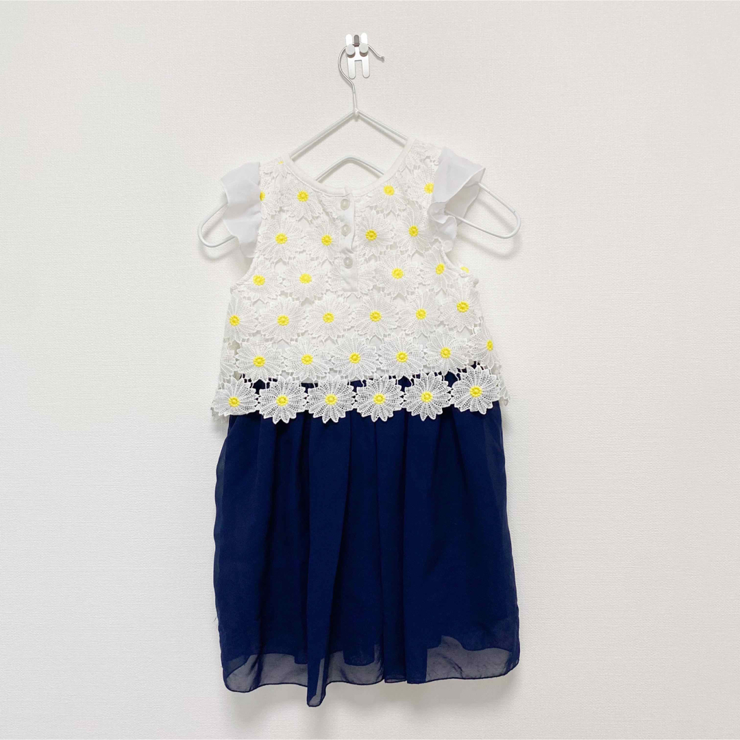 美品* 花柄レース チュールワンピース 110 キッズ/ベビー/マタニティのキッズ服女の子用(90cm~)(ワンピース)の商品写真