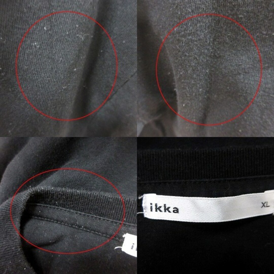 ikka(イッカ)のイッカ ikka カットソー Uネック 半袖 XL 黒 ブラック /RT レディースのトップス(カットソー(半袖/袖なし))の商品写真
